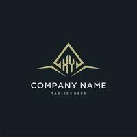 XY initial monogram logo for real estate with polygon style vector