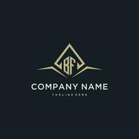 BF initial monogram logo for real estate with polygon style vector