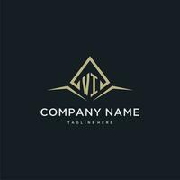 VI initial monogram logo for real estate with polygon style vector