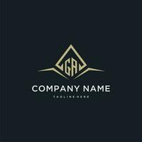 GA initial monogram logo for real estate with polygon style vector