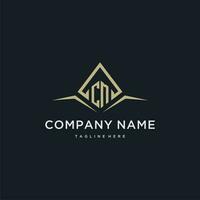 CM initial monogram logo for real estate with polygon style vector