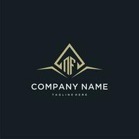NF initial monogram logo for real estate with polygon style vector