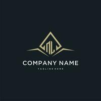ML initial monogram logo for real estate with polygon style vector