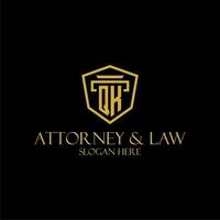 QK initial monogram for lawfirm logo ideas with creative polygon style design vector