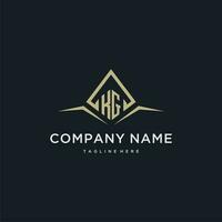 KG initial monogram logo for real estate with polygon style vector