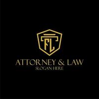 FL initial monogram for lawfirm logo ideas with creative polygon style design vector
