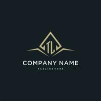 TL initial monogram logo for real estate with polygon style vector