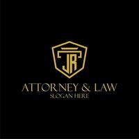 JR initial monogram for lawfirm logo ideas with creative polygon style design vector