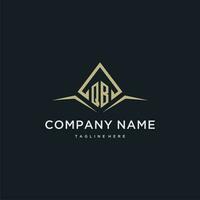 QB initial monogram logo for real estate with polygon style vector