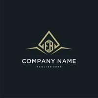 EB initial monogram logo for real estate with polygon style vector