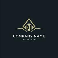 EN initial monogram logo for real estate with polygon style vector