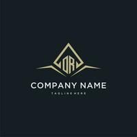 OR initial monogram logo for real estate with polygon style vector