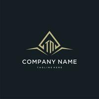 TN initial monogram logo for real estate with polygon style vector