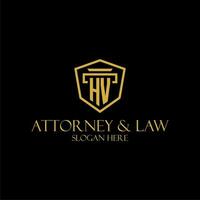 HV initial monogram for lawfirm logo ideas with creative polygon style design vector