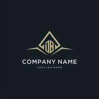 DB initial monogram logo for real estate with polygon style vector