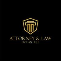 NM initial monogram for lawfirm logo ideas with creative polygon style design vector