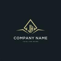 JK initial monogram logo for real estate with polygon style vector