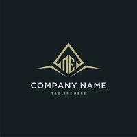 ME initial monogram logo for real estate with polygon style vector