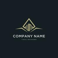 UM initial monogram logo for real estate with polygon style vector