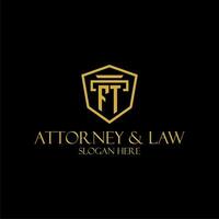 FT initial monogram for lawfirm logo ideas with creative polygon style design vector