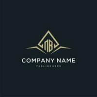 MB initial monogram logo for real estate with polygon style vector