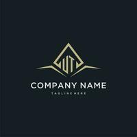 UT initial monogram logo for real estate with polygon style vector