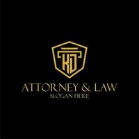 KD initial monogram for lawfirm logo ideas with creative polygon style design vector