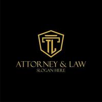 TL initial monogram for lawfirm logo ideas with creative polygon style design vector