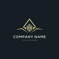 XX initial monogram logo for real estate with polygon style vector