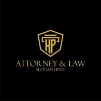 KP initial monogram for lawfirm logo ideas with creative polygon style design vector