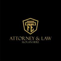 FE initial monogram for lawfirm logo ideas with creative polygon style design vector