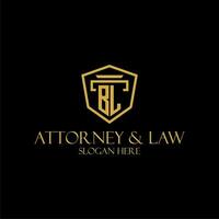 BL initial monogram for lawfirm logo ideas with creative polygon style design vector