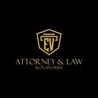 EV initial monogram for lawfirm logo ideas with creative polygon style design vector