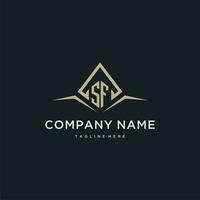 SF initial monogram logo for real estate with polygon style vector