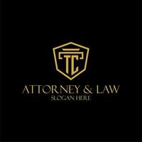 TC initial monogram for lawfirm logo ideas with creative polygon style design vector
