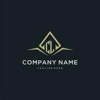 CL initial monogram logo for real estate with polygon style vector