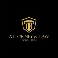DB initial monogram for lawfirm logo ideas with creative polygon style design vector
