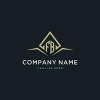 FB initial monogram logo for real estate with polygon style vector