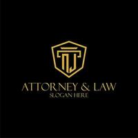 Nueva Jersey inicial monograma para bufete de abogados logo ideas con creativo polígono estilo diseño vector