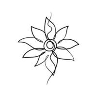 continuo uno línea Arte dibujo de belleza loto flor vector