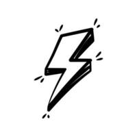 Lightning bolt sketch hand drawn vector