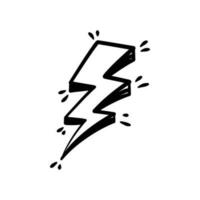 Lightning bolt sketch hand drawn vector