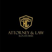 KC initial monogram for lawfirm logo ideas with creative polygon style design vector