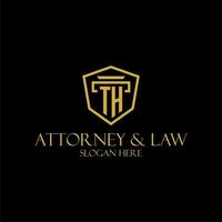 TH initial monogram for lawfirm logo ideas with creative polygon style design vector