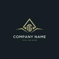 MG initial monogram logo for real estate with polygon style vector