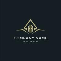 XR initial monogram logo for real estate with polygon style vector
