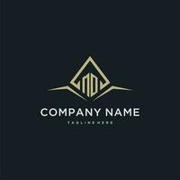 MO initial monogram logo for real estate with polygon style vector