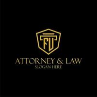FU initial monogram for lawfirm logo ideas with creative polygon style design vector