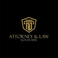 ND initial monogram for lawfirm logo ideas with creative polygon style design vector