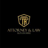 TA initial monogram for lawfirm logo ideas with creative polygon style design vector